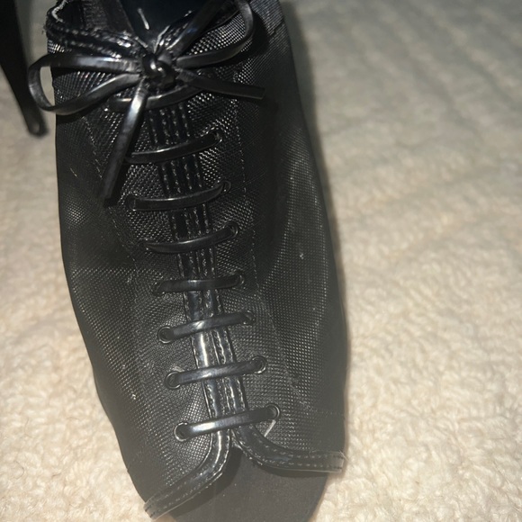 new black mesh lace up Sexy open toe heel shoes dressy 9 Event Pretty - Picture 5 of 8